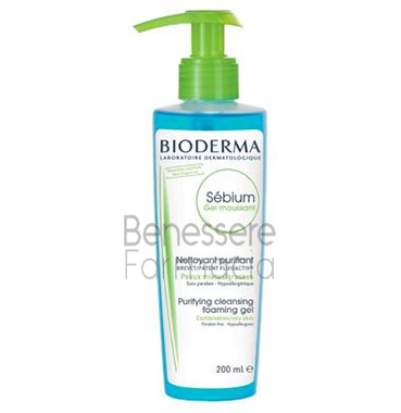 bioderma linea sebium gel trattamento detergente purificant pelli grasse 200ml