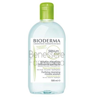 bioderma linea sebium h2o acqua detergente viso pelli grasse 500 ml