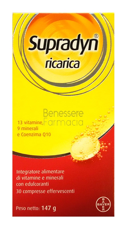 supradyn linea vitamine minerali ricarica integratore 30 compresse effervescenti