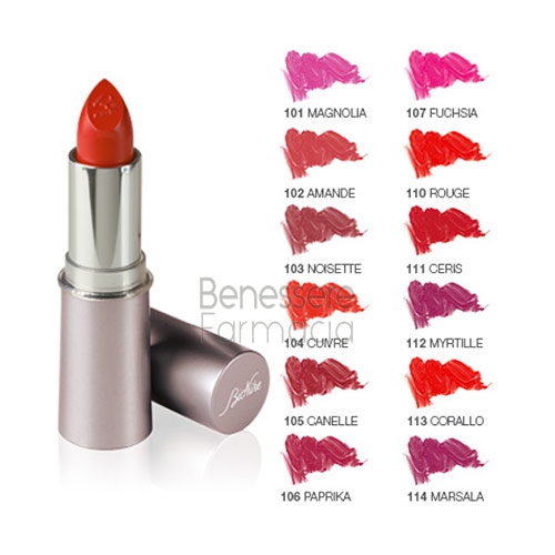 bionike linea defence color labbra lip velvet rossetto colore intenso 107 fuchsi