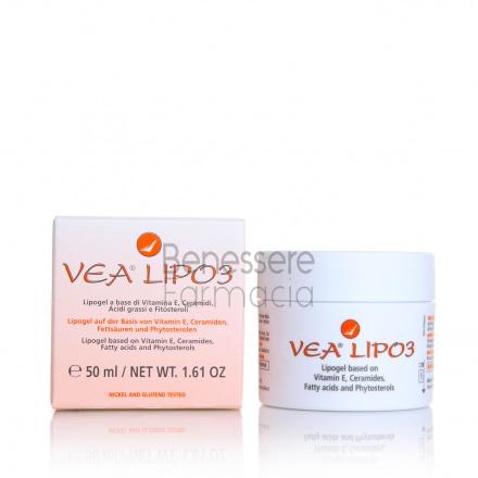 vea linea pelli sensibili lipo3 vitamina e lipogel idratante rigenerante 50 ml