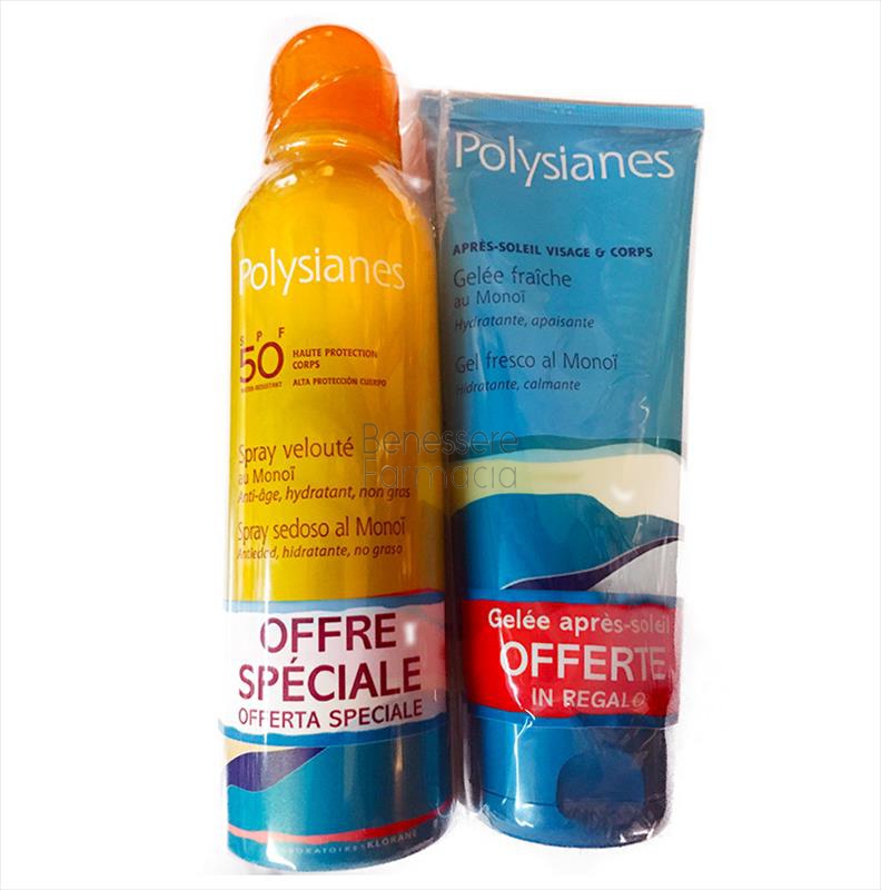 klorane polysianes linea solare spf50 spray velout + gel fresco doposole