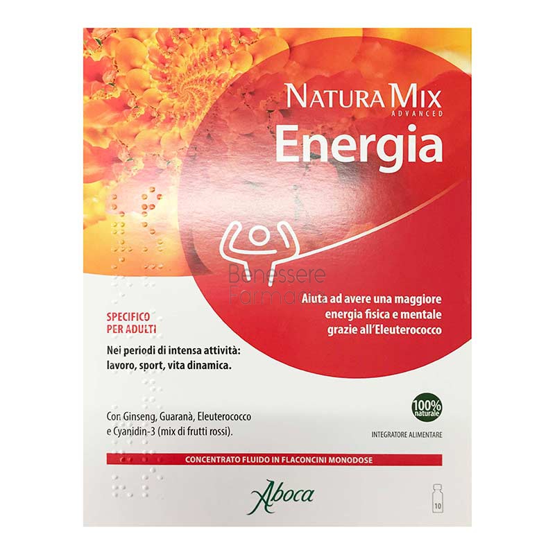 aboca linea benessere natura mix advance energia integratore adulti 10 flaconcin
