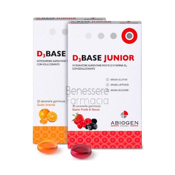 abiogen pharma linea salute ossea dbase 3 junior integratore 30 caramel arancia