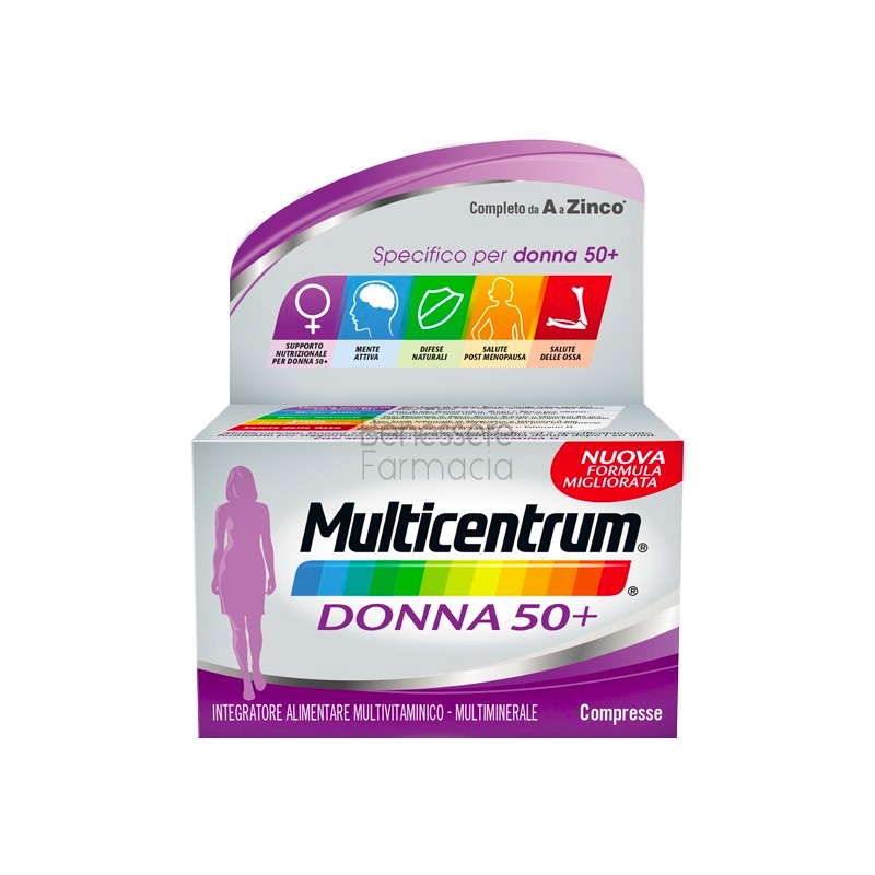 multicentrum linea vitamine minerali donna 50+ integratore 50+anni 60 compresse