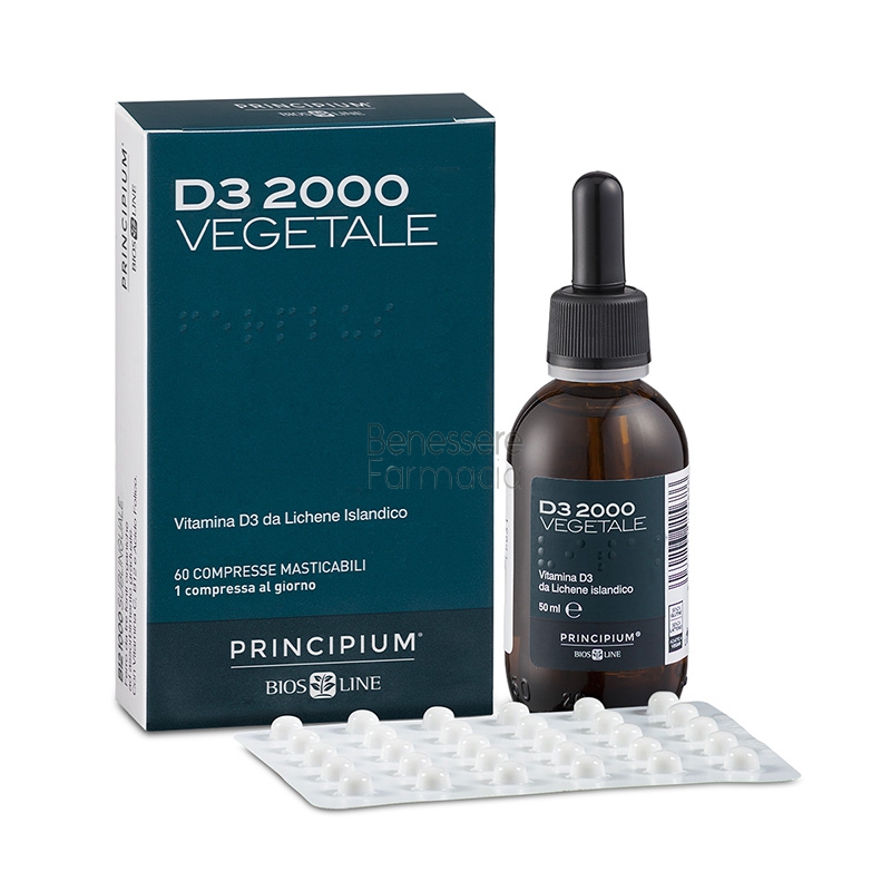 bios line principium d3 2000 vegetale 60 compresse masticabili